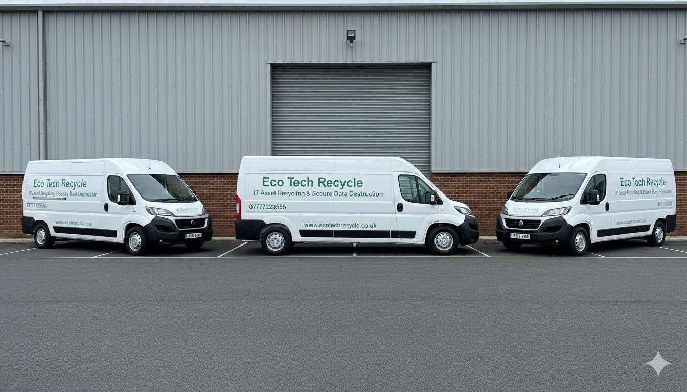 Eco Tech Recycle IT recycling vans providing secure IT disposal services in London